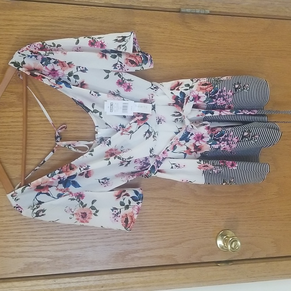 Three Pink Hearts Romper